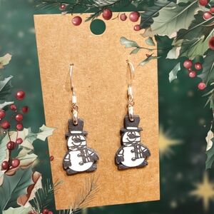 🎄You Choose 1 Pair Laser Engraved Snowmen Earrings